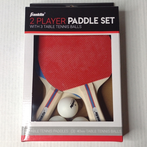 Franklin Sports 2 Player Table Tennis Paddle Set (2) Paddles & (3) 40mm Balls - Picture 2 of 4